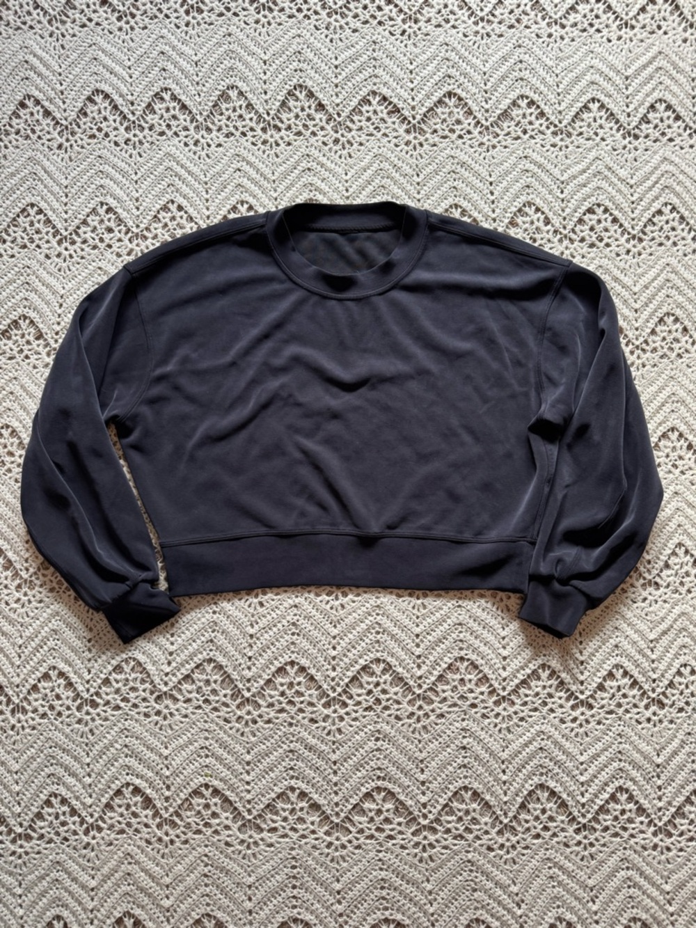 Lululemon Perfectly Oversized Cropped Crew *Softstreme™ True Navy Size 4